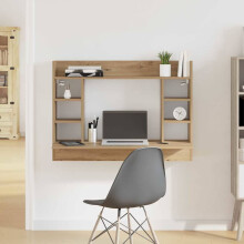 Berkfield Wall-Mounted Desk Artisan oak 105 x 48 x 75 cm Engineered wood