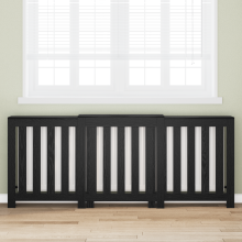 Berkfield Radiator Cover Black Oak 205 x 21.5 x 83.5 cm Engineered Wood