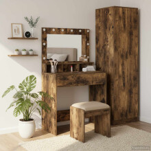 Berkfield Dressing Table Smoked Oak 75.5 x 41 x 135 cm Engineered Wood