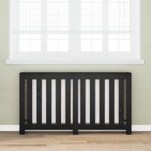 Berkfield Radiator Cover Black Oak 149 x 20 x 82 cm Engineered Wood