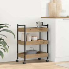 Berkfield Kitchen Trolley Artisan Oak 50 x 30 x 70 cm Engineered Wood
