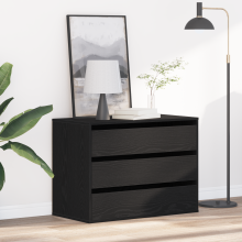 Berkfield Drawer Cabinet Black 80 x 41 x 58 cm Engineered Wood