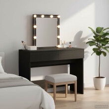 Berkfield Dressing Table Black Oak 100 x 40 x 130 cm Engineered Wood