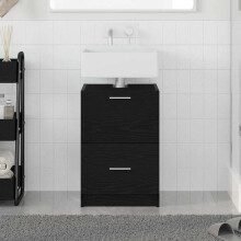 Berkfield Bathroom Cabinet Black Oak 40 x 37 x 59 cm Engineered wood