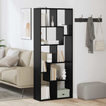 Berkfield Book Cabinet Black Oak 67 x 25 x 162 cm Engineered Wood