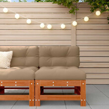Berkfield Garden Middle Sofa Solid Pine Wood Wax Brown Pine
