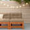 Berkfield Garden Middle Sofa Solid Pine Wood Wax Brown Pine 1
