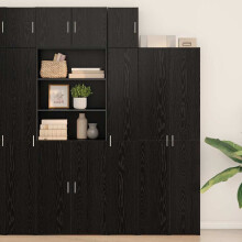 Berkfield Wall-Mounted Cabinet Wall-mounted Black Oak 30 x 42.5 x 39.5 cm