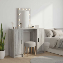 Berkfield Dressing Table with Door Grey 102 x 33 x 135 cm Engineered Wood