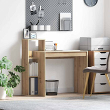 Berkfield Desk with Shelf Artisan Oak 100 x 40 x 90 cm Engineered Wood
