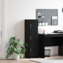 Berkfield Highboard Black Oak 31.5 x 32 x 122.5 cm