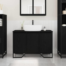 Berkfield Bathroom Sink Cabinet Black Oak 91 x 35 x 60 cm Engineered wood