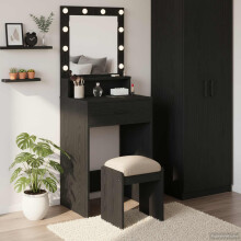 Berkfield Dressing Table Black Oak 50 x 41 x 135 cm Engineered Wood
