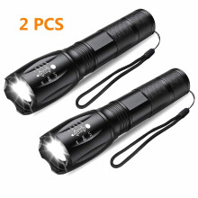 2er-Pack LED-Taschenlampe, 5 Modi, 3000 Lumen, wasserdichte taktische Lampe für Camping, Wandern, Outdoor-Notfälle