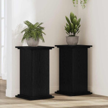 Berkfield Plant Stand Black Oak 33 x 33 x 60 cm Engineered wood