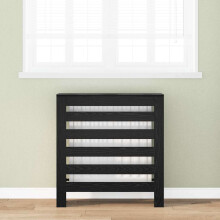 Berkfield Radiator Cover Black Oak 78 x 20 x 82 cm Engineered Wood