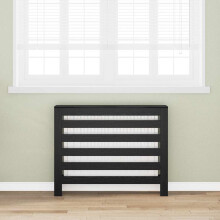 Berkfield Radiator Cover Black Oak 104 x 20 x 82 cm Engineered Wood