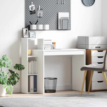 Berkfield Desk with Shelf White 100 x 40 x 90 cm Engineered Wood