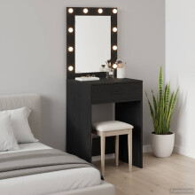 Berkfield Dressing Table Black Oak 50 x 41 x 135 cm Engineered Wood