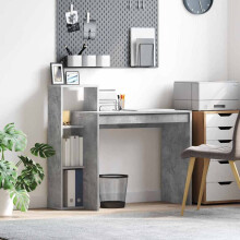 Berkfield Desk with Shelf Concrete Grey 100 x 40 x 90 cm Engineered Wood