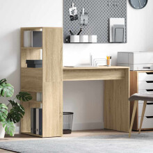 Berkfield Desk with Shelf Sonoma Oak 113 x 54 x 120 cm Engineered Wood