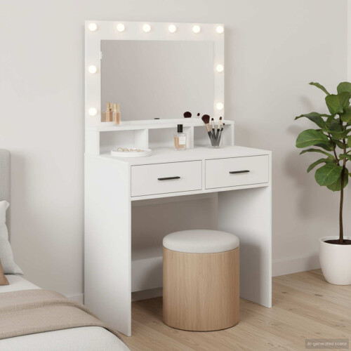 Berkfield Dressing Table White 79 x 41 x 135 cm Engineered Wood