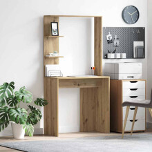 Berkfield Desk Artisan Oak 78.5 x 37 x 154.5 cm Engineered Wood
