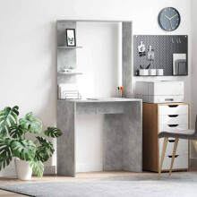 Berkfield Desk Concrete Grey 78.5 x 37 x 154.5 cm Engineered Wood