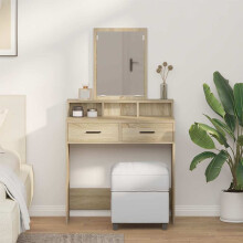 Berkfield Dressing Table Sonoma Oak 79 x 41 x 140 cm Engineered Wood