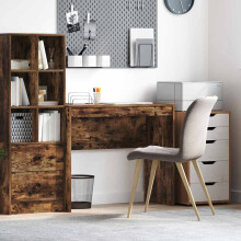 Berkfield Desk Smoked Oak 90 x 40 x 76 cm
