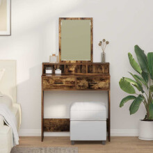 Berkfield Dressing Table Smoked Oak 79 x 41 x 140 cm Engineered Wood