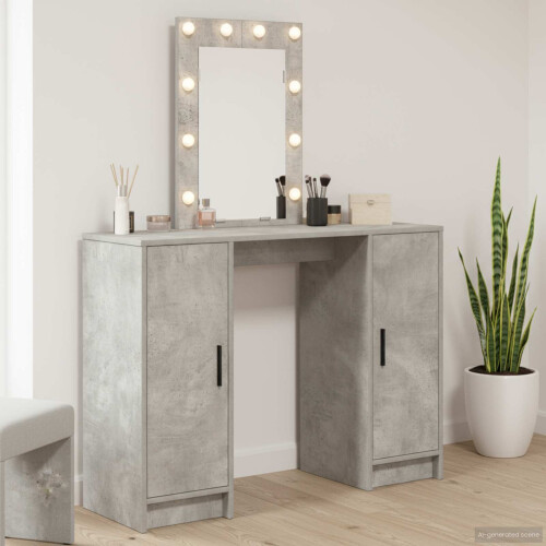 Berkfield Dressing Table Light Grey 102 x 33 x 135 cm Engineered Wood