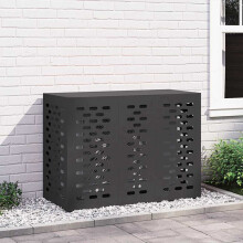 Berkfield Air Conditioner Cover Black 110 x 50 x 80 cm Steel