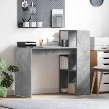 Berkfield Desk Concrete Grey 108 x 55 x 103.5 cm Engineered Wood