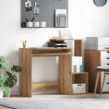 Berkfield Desk with Drawer Artisan Oak 106 x 41 x 88.5 cm Engineered Wood