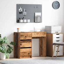 Berkfield Desk with Drawer Old Wood 90 x 37.5 x 75 cm Engineered Wood