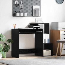 Berkfield Desk with Drawer Black Oak 106 x 41 x 88.5 cm Engineered Wood