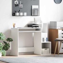 Berkfield Desk with Drawer White 106 x 41 x 88.5 cm Engineered Wood