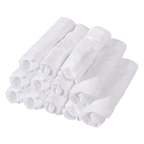 DOLITY Lot de 12 housses d'appui-tête de table blanches