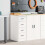 Berkfield Garage Storage Cabinet White 30x51x85 cm Solid Wood Pine 1
