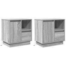 Berkfield Bedside Cabinet 2 pcs Grey 50 x 34.5 x 50 cm Engineered wood