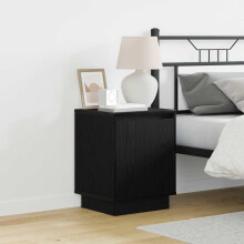 Berkfield Bedside Cabinet 2 pcs Black Oak 39 x 34.5 x 50 cm