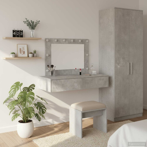 Berkfield Dressing Table Grey 100 x 40 x 70 cm Engineered Wood