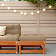 Berkfield Garden Footrest Solid Pine Wood Wax Brown 61 x 60.5 x 30 cm