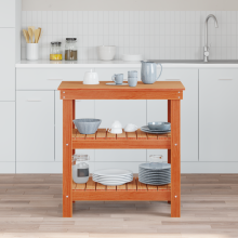 Berkfield Work Bench Wax Brown 78.5 x 50 x 80 cm Solid Pine Wood