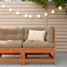Berkfield Garden Corner Sofa Solid Pine Wood Wax Brown 62 x 62 x 70.5 cm