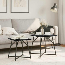Berkfield Side Table Set 2 pcs Black Oak