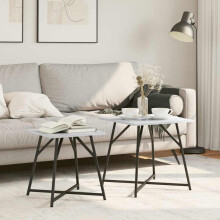 Berkfield Side Table Set 2 pcs Grey Sonoma and Black