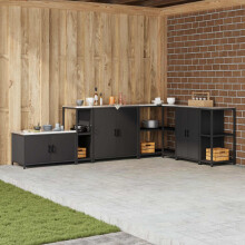 Berkfield Kitchen Storage with Shelf Black 30 x 50 x 92 cm Steel