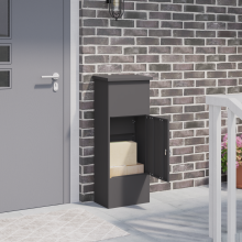 Berkfield Parcel Drop Box with Storage Black 44.5 x 29 x 110.5 cm Steel